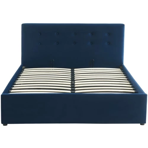 Homifab Lits Lit Coffre 140x190 En Velours Bleu Foncé Avec Tête De Lit Et Sommier 3 Homifab Lits Lit Coffre 140x190 En Velours Bleu Foncé Avec Tête De Lit Et Sommier