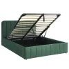 Homifab Lits Lit Coffre 140x190 En Velours Vert + Tête De Lit + Sommier à Lattes