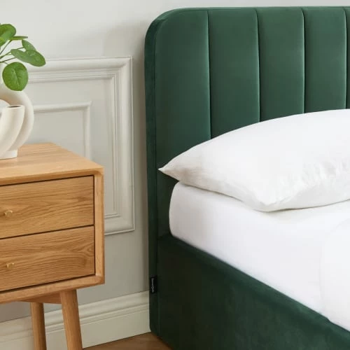 Homifab Lits Lit Coffre 140x190 En Velours Vert + Tête De Lit + Sommier à Lattes 7 Homifab Lits Lit Coffre 140x190 En Velours Vert + Tête De Lit + Sommier à Lattes – Image 5