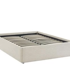 Homifab Lits Lit Coffre 140x190cm En Velours Côtelé Beige + Sommier à Lattes 12 Homifab Lits Lit Coffre 140x190cm En Velours Côtelé Beige + Sommier à Lattes -Sommiers Soldes lit coffre 140x190cm en velours cotele beige sommier a lattes 4