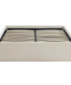 Homifab Lits Lit Coffre 140x190cm En Velours Côtelé Beige + Sommier à Lattes 13 Homifab Lits Lit Coffre 140x190cm En Velours Côtelé Beige + Sommier à Lattes -Sommiers Soldes lit coffre 140x190cm en velours cotele beige sommier a lattes 5