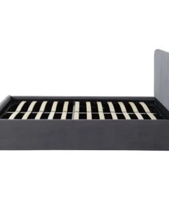 ELLE Décoration Lits Lit Coffre 140x190cm En Velours Gris + Tête De Lit + Sommier à Lattes -Sommiers Soldes lit coffre 140x190cm en velours gris tete de lit sommier a lattes 4