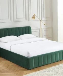 Homifab Lits Lit Coffre 160x200 En Velours Vert + Tête De Lit + Sommier à Lattes 10 Homifab Lits Lit Coffre 160x200 En Velours Vert + Tête De Lit + Sommier à Lattes -Sommiers Soldes lit coffre 160x200 en velours vert tete de lit sommier a lattes 2