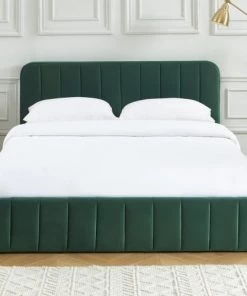 Homifab Lits Lit Coffre 160x200 En Velours Vert + Tête De Lit + Sommier à Lattes 11 Homifab Lits Lit Coffre 160x200 En Velours Vert + Tête De Lit + Sommier à Lattes -Sommiers Soldes lit coffre 160x200 en velours vert tete de lit sommier a lattes 3