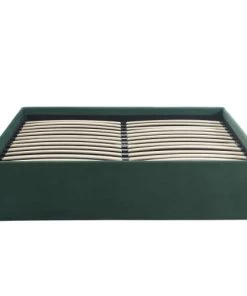 Homifab Lits Lit Coffre 160x200cm En Velours Vert + Sommier à Lattes -Sommiers Soldes lit coffre 160x200cm en velours vert sommier a lattes 5