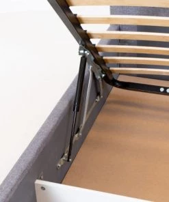 Bellecour Lits Lit Coffre 180x200 Coloris Gris -Sommiers Soldes lit coffre 180x200 coloris gris 2