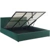 Homifab Lits Lit Coffre 180x200 En Velours Vert Avec Tête De Lit Et Sommier