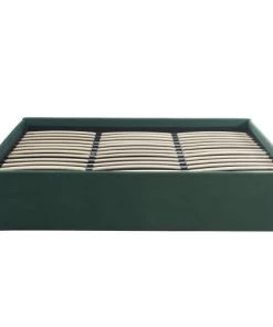 Homifab Lits Lit Coffre 180x200cm En Velours Vert + Sommier à Lattes -Sommiers Soldes lit coffre 180x200cm en velours vert sommier a lattes 5