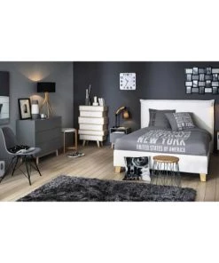 Maisons Du Monde Lits Lit Coffre Avec Sommier à Lattes 140x190 Blanc -Sommiers Soldes lit coffre avec sommier a lattes 140x190 blanc 1000 6 14 146835 3