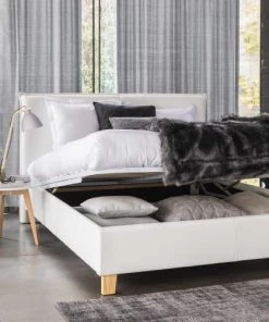 Maisons Du Monde Lits Lit Coffre Avec Sommier à Lattes 160x200 Blanc -Sommiers Soldes lit coffre avec sommier a lattes 160x200 blanc 1000 3 38 146900 4