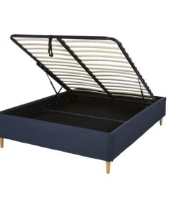 Maisons Du Monde Lits Lit Coffre Avec Sommier à Lattes Bleu Foncé 140x190 -Sommiers Soldes lit coffre avec sommier a lattes bleu fonce 140x190 1000 14 24 219620 4