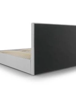 Micadoni Home Lits Lit Coffre Avec Tête De Lit 140x200 Cm En Tissu Structuré Gris Clair -Sommiers Soldes lit coffre avec tete de lit 140x200 cm en tissu structure gris clair 4