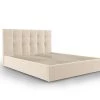 Micadoni Home Lits Lit Coffre Avec Tête De Lit 140x200 Cm En Velours Beige