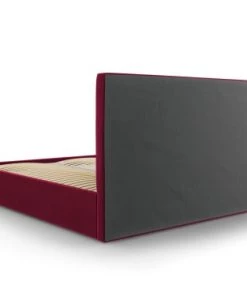 Micadoni Home Lits Lit Coffre Avec Tête De Lit 140x200 Cm En Velours Rouge Foncé -Sommiers Soldes lit coffre avec tete de lit 140x200 cm en velours rouge fonce 8