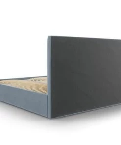 Micadoni Home Lits Lit Coffre Avec Tête De Lit 160x200 Cm En Velours Bleu -Sommiers Soldes lit coffre avec tete de lit 160x200 cm en velours bleu 8