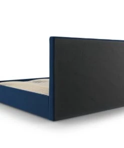 Micadoni Home Lits Lit Coffre Avec Tête De Lit 160x200 Cm En Velours Bleu Roi -Sommiers Soldes lit coffre avec tete de lit 160x200 cm en velours bleu roi 3