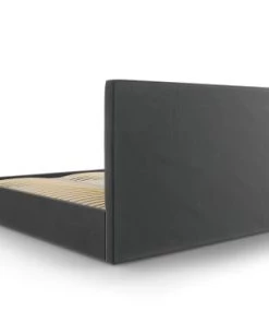 Micadoni Home Lits Lit Coffre Avec Tête De Lit 160x200 Cm En Velours Gris Foncé -Sommiers Soldes lit coffre avec tete de lit 160x200 cm en velours gris fonce 8