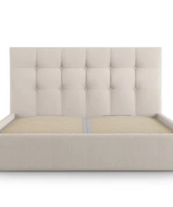 Micadoni Home Lits Lit Coffre Avec Tête De Lit 180x200 Cm En Tissu Structuré Beige -Sommiers Soldes lit coffre avec tete de lit 180x200 cm en tissu structure beige 2