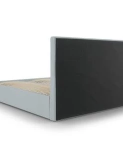 Micadoni Home Lits Lit Coffre Avec Tête De Lit 180x200 Cm En Tissu Structuré Bleu Clair -Sommiers Soldes lit coffre avec tete de lit 180x200 cm en tissu structure bleu clair 3