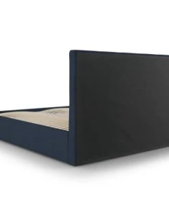 Micadoni Home Lits Lit Coffre Avec Tête De Lit 180x200 Cm En Tissu Structuré Bleu Foncé -Sommiers Soldes lit coffre avec tete de lit 180x200 cm en tissu structure bleu fonce 8