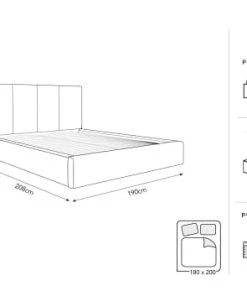 Micadoni Home Lits Lit Coffre Avec Tête De Lit 180x200 Cm En Tissu Structuré Gris Clair -Sommiers Soldes lit coffre avec tete de lit 180x200 cm en tissu structure gris clair 9