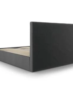 Micadoni Home Lits Lit Coffre Avec Tête De Lit 180x200 Cm En Tissu Structuré Gris Foncé -Sommiers Soldes lit coffre avec tete de lit 180x200 cm en tissu structure gris fonce 3