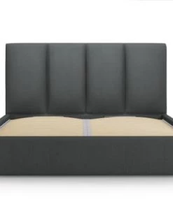 Micadoni Home Lits Lit Coffre Avec Tête De Lit 180x200 Cm En Tissu Structuré Gris Foncé -Sommiers Soldes lit coffre avec tete de lit 180x200 cm en tissu structure gris fonce 7