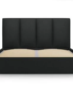 Micadoni Home Lits Lit Coffre Avec Tête De Lit 180x200 Cm En Tissu Structuré Noir -Sommiers Soldes lit coffre avec tete de lit 180x200 cm en tissu structure noir 7