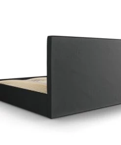 Micadoni Home Lits Lit Coffre Avec Tête De Lit 180x200 Cm En Tissu Structuré Noir -Sommiers Soldes lit coffre avec tete de lit 180x200 cm en tissu structure noir 8