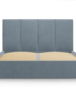 Micadoni Home Lits Lit Coffre Avec Tête De Lit 180x200 Cm En Velours Bleu -Sommiers Soldes lit coffre avec tete de lit 180x200 cm en velours bleu 7