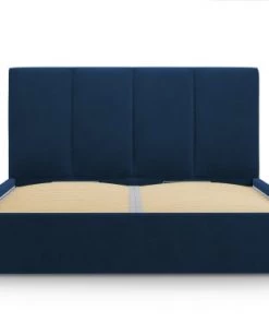 Micadoni Home Lits Lit Coffre Avec Tête De Lit 180x200 Cm En Velours Bleu Roi -Sommiers Soldes lit coffre avec tete de lit 180x200 cm en velours bleu roi 2
