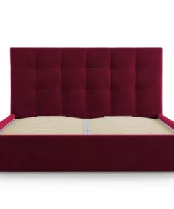 Micadoni Home Lits Lit Coffre Avec Tête De Lit 180x200 Cm En Velours Rouge Foncé -Sommiers Soldes lit coffre avec tete de lit 180x200 cm en velours rouge fonce 3