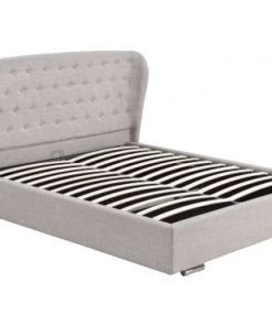 Usinestreet Lits Lit Coffre Avec Tête De Lit Et Sommier En Tissu Gris Clair 160x200 -Sommiers Soldes lit coffre avec tete de lit et sommier en tissu gris clair 160x200 4