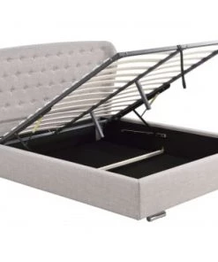 Usinestreet Lits Lit Coffre Avec Tête De Lit Et Sommier En Tissu Gris Clair 160x200 -Sommiers Soldes lit coffre avec tete de lit et sommier en tissu gris clair 160x200 6