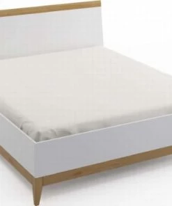 Skandica Lits Lit Coffre Avec Tête De Lit Sommier Massif Blanc 160x200cm -Sommiers Soldes lit coffre avec tete de lit sommier massif blanc 160x200cm 2