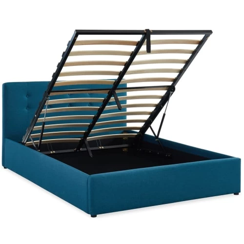 Homifab Lits Lit Coffre Bleu Canard 140x190 Avec Sommier Et Tête De Lit 5 Homifab Lits Lit Coffre Bleu Canard 140x190 Avec Sommier Et Tête De Lit – Image 3