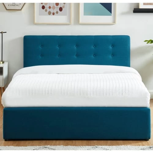 Homifab Lits Lit Coffre Bleu Canard 140x190 Avec Sommier Et Tête De Lit 7 Homifab Lits Lit Coffre Bleu Canard 140x190 Avec Sommier Et Tête De Lit – Image 5