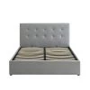 Drawer Lits Lit Coffre Capitonné En Tissu 140x190cm Gris Clair -Sommiers Soldes lit coffre capitonne en tissu 140x190cm gris clair