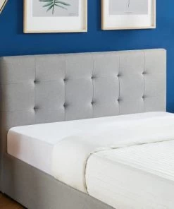 Drawer Lits Lit Coffre Capitonné En Tissu 140x190cm Gris Clair -Sommiers Soldes lit coffre capitonne en tissu 140x190cm gris clair 5