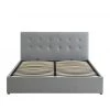 Drawer Lits Lit Coffre Capitonné En Tissu 160x200cm Gris Clair