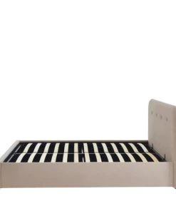 Drawer Lits Lit Coffre Capitonné En Velours 140x190cm Beige -Sommiers Soldes lit coffre capitonne en velours 140x190cm beige 5