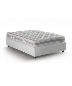 Talamo Italia Lits Lit Coffre Cm 120x190 En Tissu Blanc