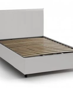 Talamo Italia Lits Lit Coffre Cm 140x190 En éco-cuir Blanc