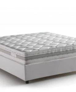 Talamo Italia Lits Lit Coffre Cm 140x190 En éco-cuir Blanc