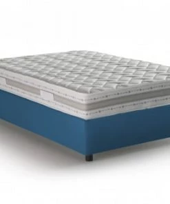 Talamo Italia Lits Lit Coffre Cm 140x190 En Tissu Bleu