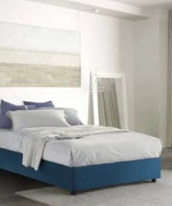 Talamo Italia Lits Lit Coffre Cm 140x190 En Tissu Bleu -Sommiers Soldes lit coffre cm 140x190 en tissu bleu 12