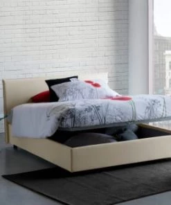 Talamo Italia Lits Lit Coffre Cm 140x190 En Tissu Crème -Sommiers Soldes lit coffre cm 140x190 en tissu creme 13