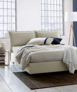 Talamo Italia Lits Lit Coffre Cm 140x190 En Tissu Crème -Sommiers Soldes lit coffre cm 140x190 en tissu creme 2