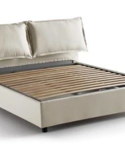 Talamo Italia Lits Lit Coffre Cm 140x190 En Tissu Crème