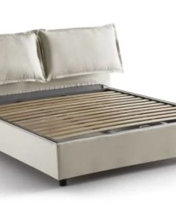 Talamo Italia Lits Lit Coffre Cm 140x190 En Tissu Crème -Sommiers Soldes lit coffre cm 140x190 en tissu creme 9